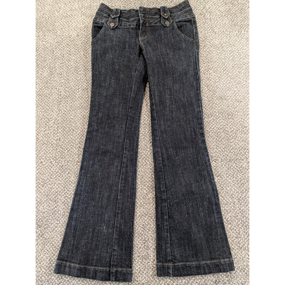Boom Boom Jeans Womens Size 5 Dark Wash Flare Low Rise Y2K Denim Pants
